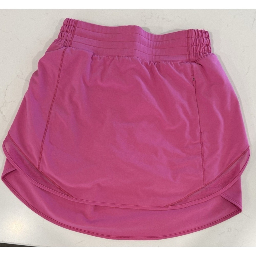 Lululemon Hotty Hot High Rise Skort Skirt Sz 4 Hot Sonic Pink Zip Pocket Adj.